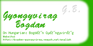 gyongyvirag bogdan business card